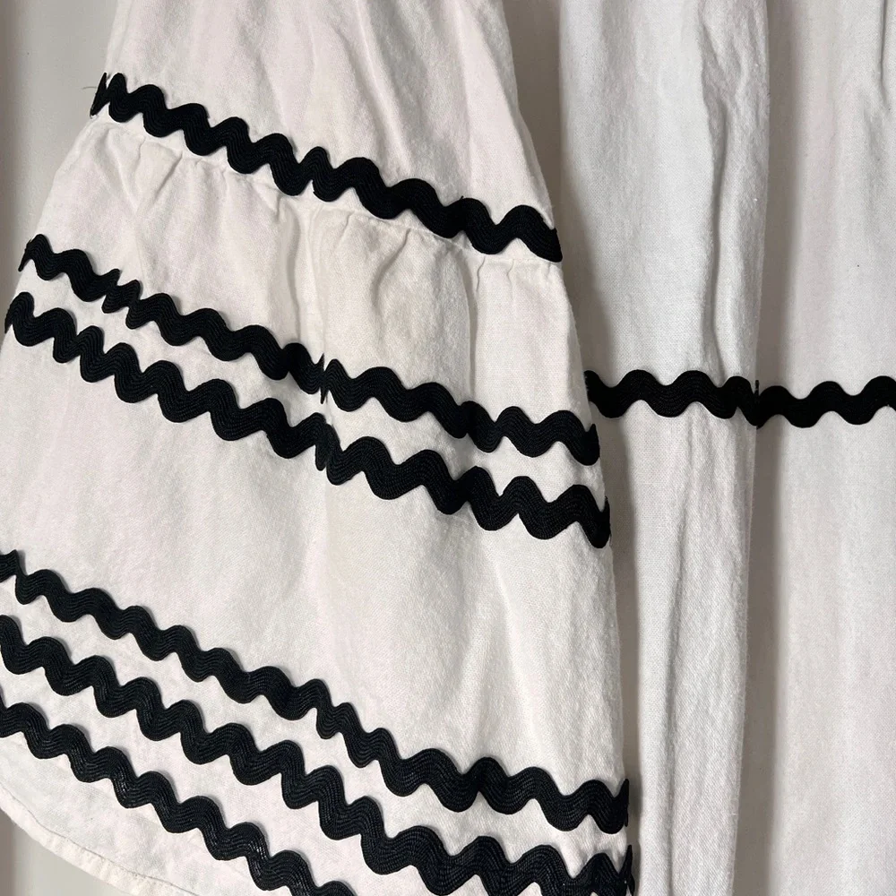 Lisa Marie Fernandez x Target Ric Rac White Linen-Blend Mini Dress Womens Medium - Picture 7 of 8